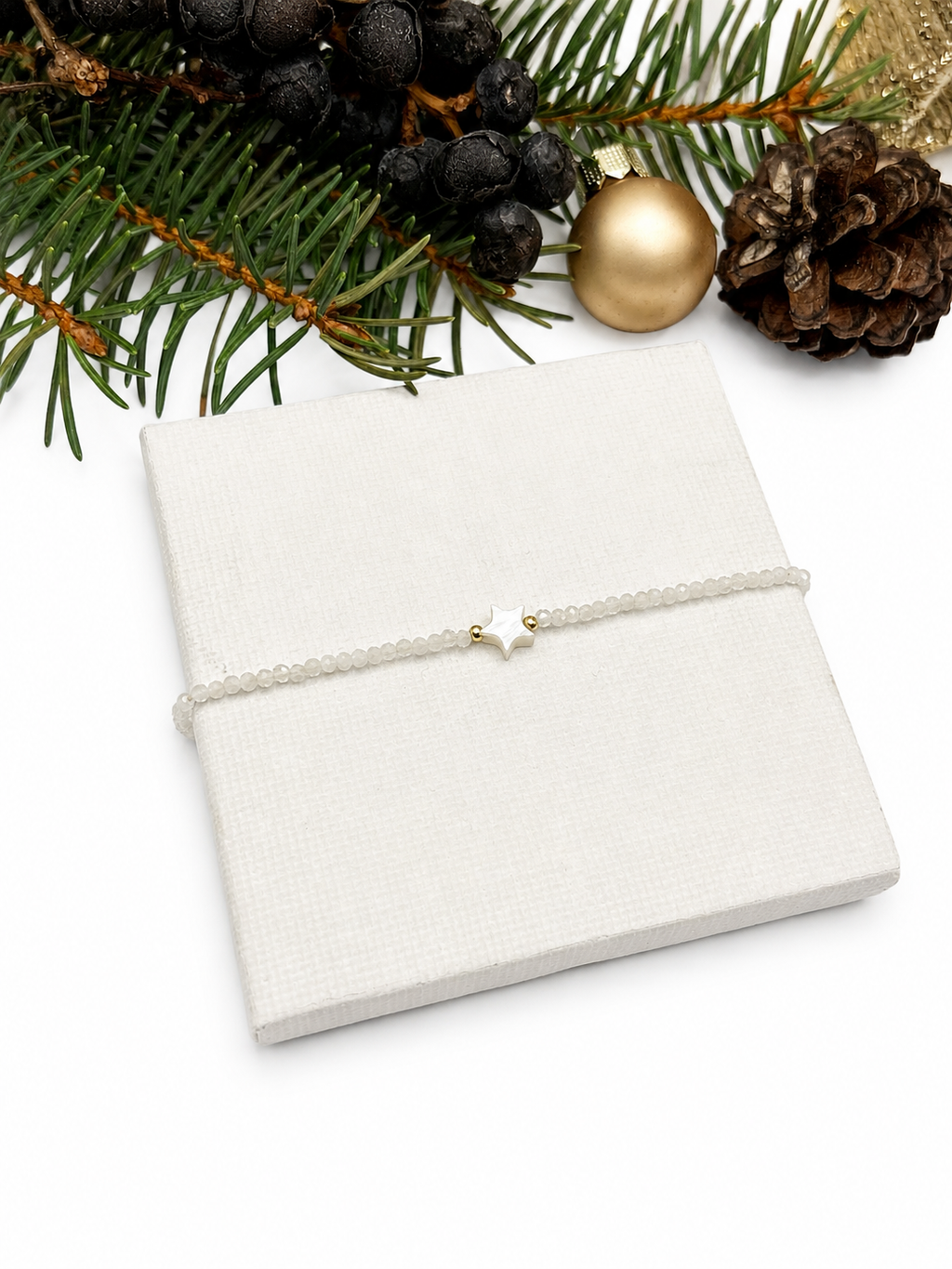 Bergkristall Armband, Edelstein Armband, Kleine Weihnachtsgeschenke, Armband für Damen, Kleines Geschenk Weihnachten, Wichtelgeschenk Frau