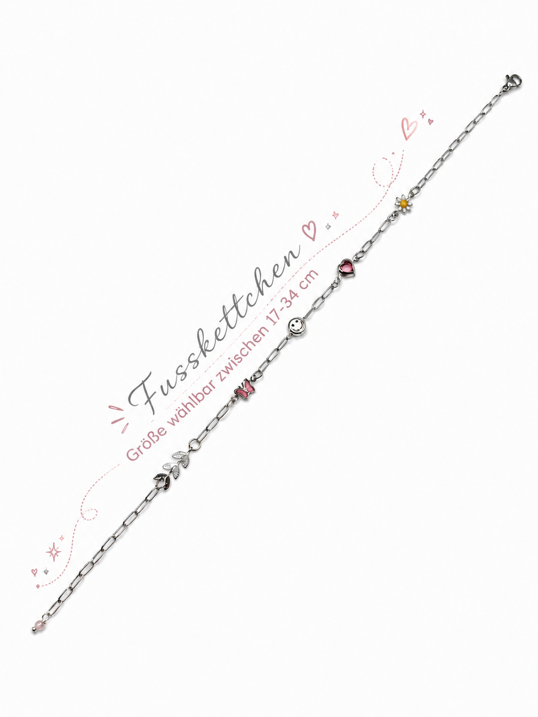 Fusskettchen, Fusskettchen Lang, Silber Fusskettchen, Fusskette, Fusskette Damen, Sommer Schmuck, Hochwertiger Modeschmuck
