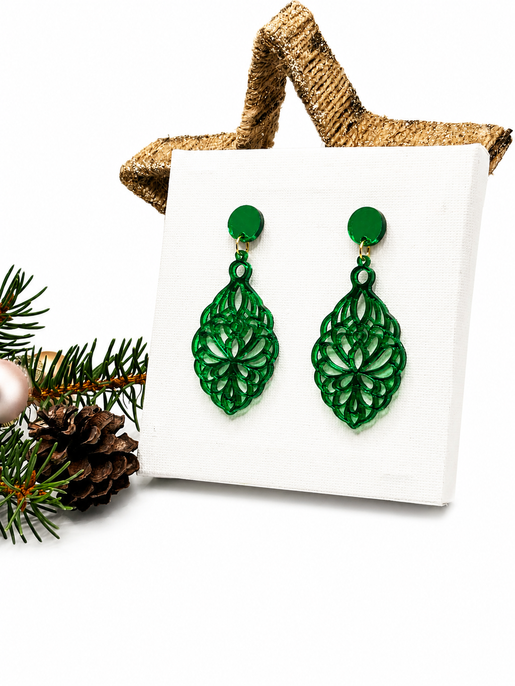 Ohrringe Damen, Statement-ohrringe, Weihnachtsgeschenk für Sie, Ohrringe Grün Hängend, Ohrringe Damen Modern, Damen Ohrringe Edelstahl