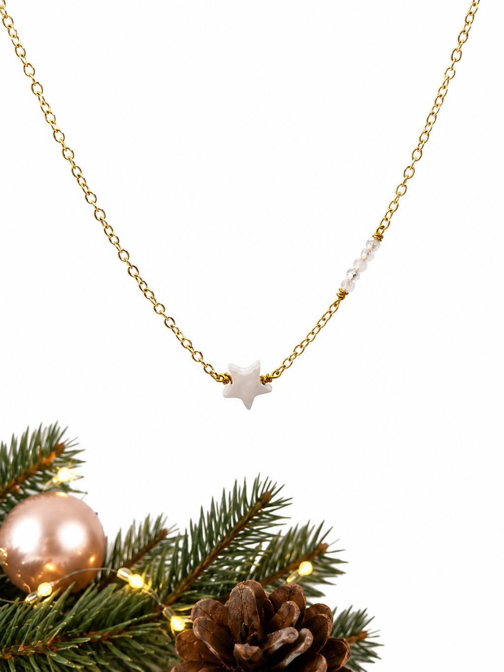 Damen Halskette, Geschenk Weihnachten, Halskette mit Stern