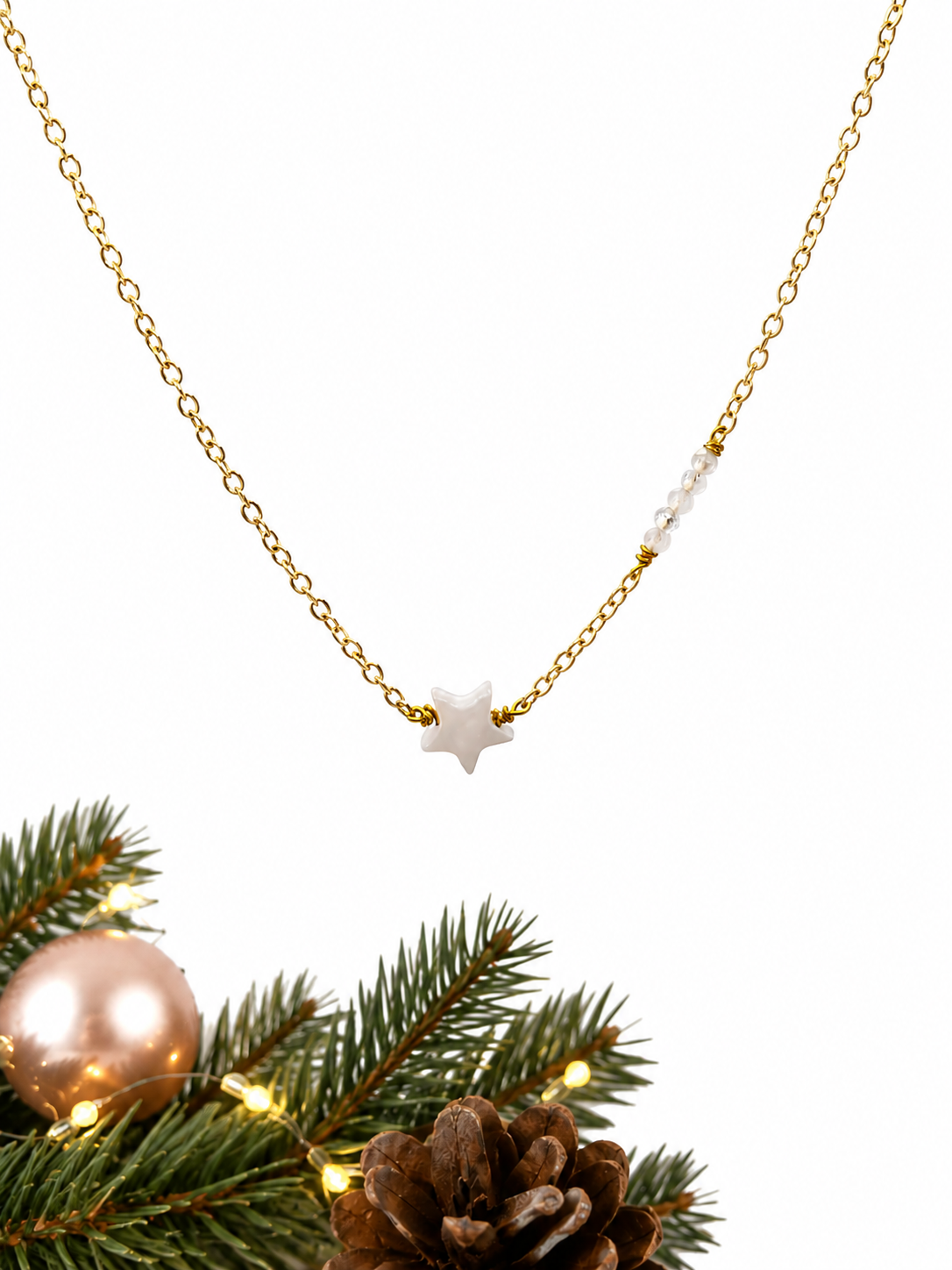 Damen Halskette, Geschenk Weihnachten, Halskette mit Stern