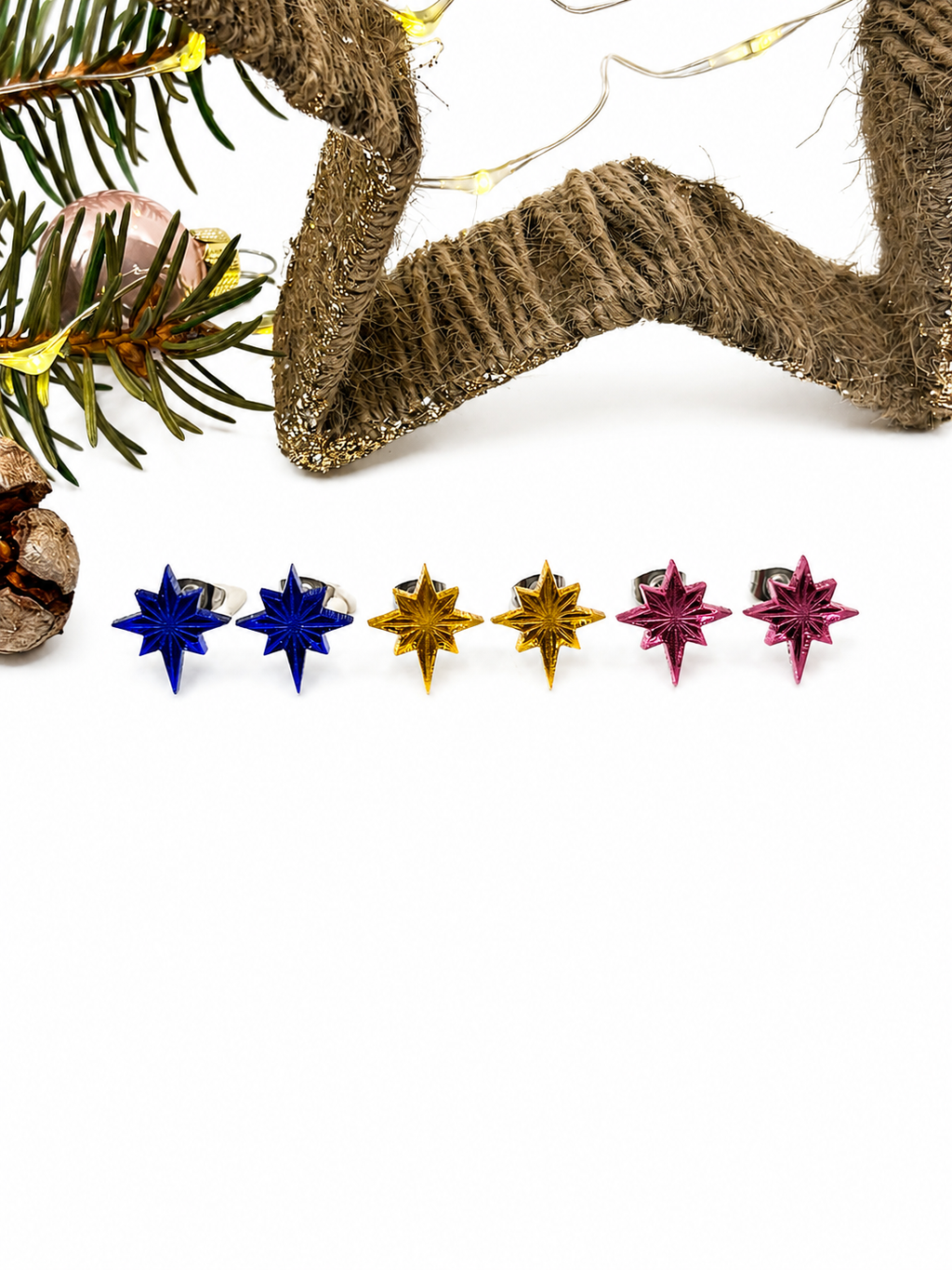 Ohrringe mit Stern, Schmuck Geschenk Frau, Geschenk Weihnachten