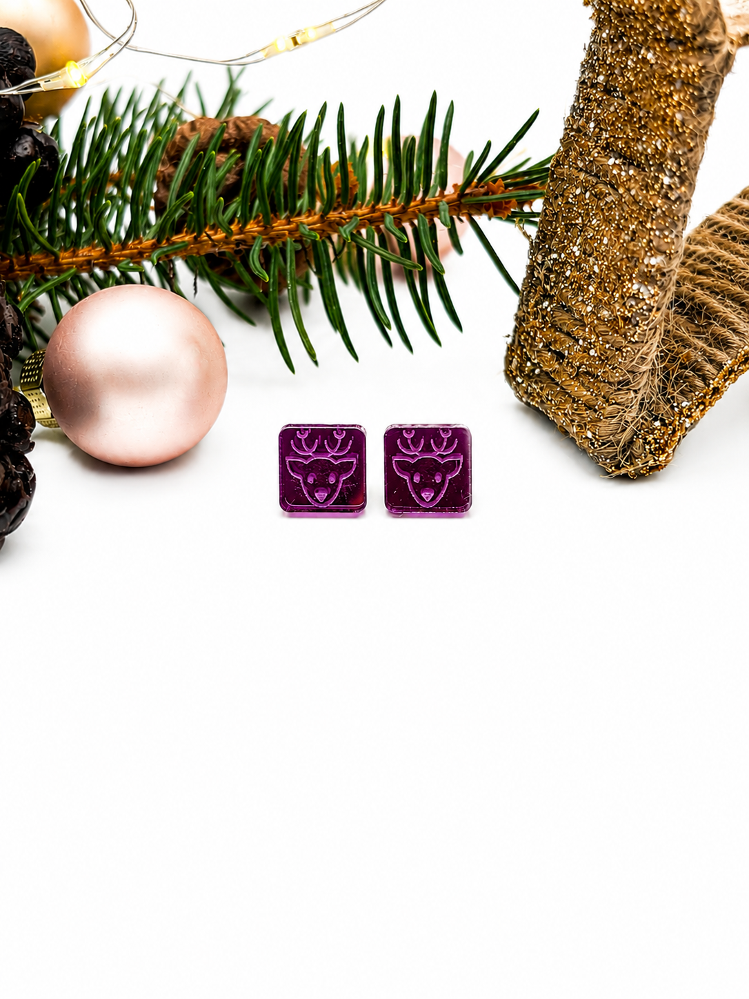 Ohrstecker, Weihnachtsschmuck für Damen, Wichtelgeschenk Frau, Lila