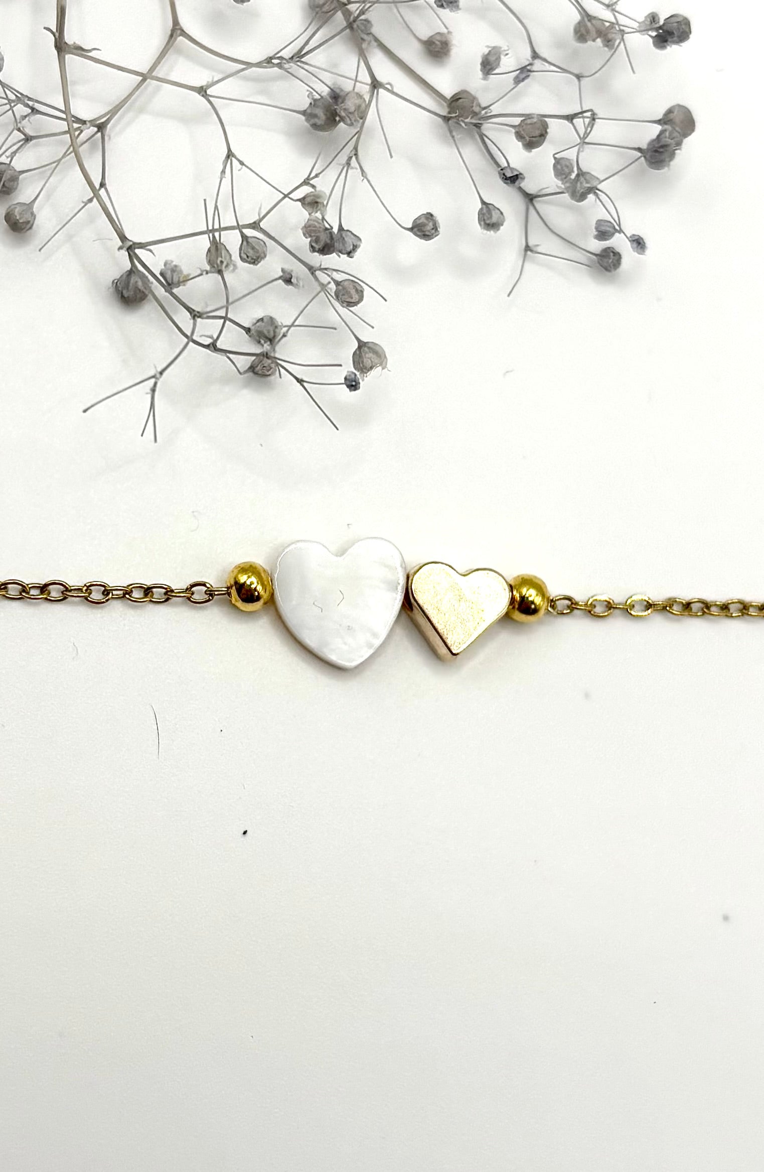 Geschenk für Damen, Gold Armband mit Herz, Ideen zum Muttertag, Armband für Frauen, Armband mit Herz, Edelstahl Armband Damen