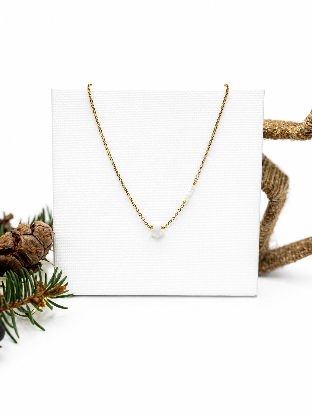 Damen Halskette, Geschenk Weihnachten, Halskette mit Stern