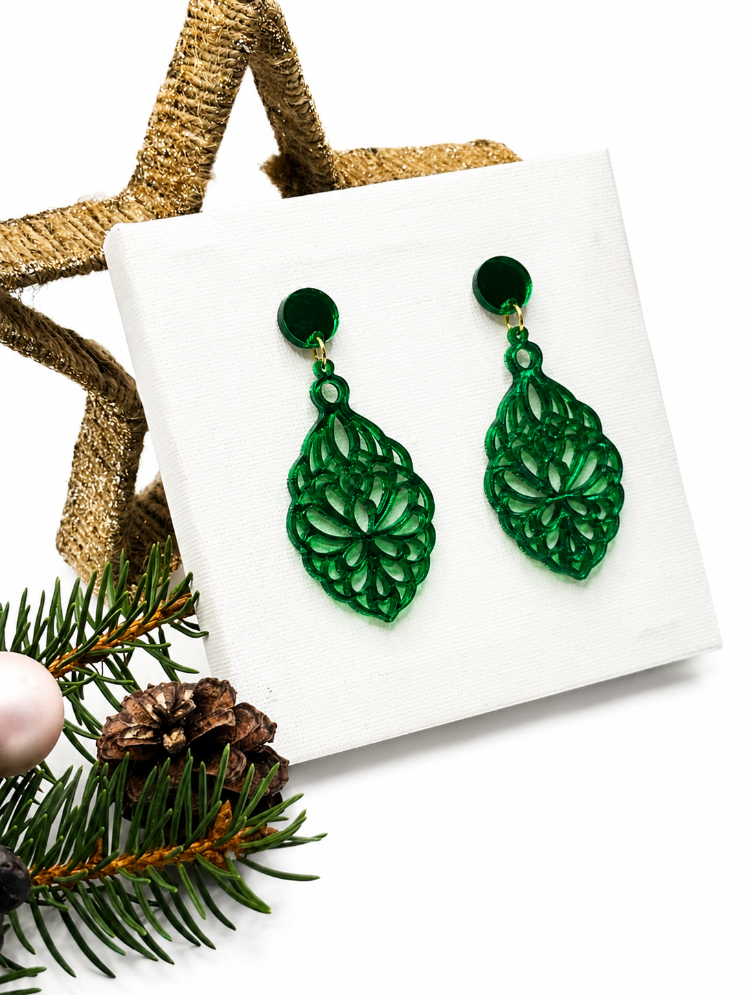 Ohrringe Damen, Statement-ohrringe, Weihnachtsgeschenk für Sie, Ohrringe Grün Hängend, Ohrringe Damen Modern, Damen Ohrringe Edelstahl