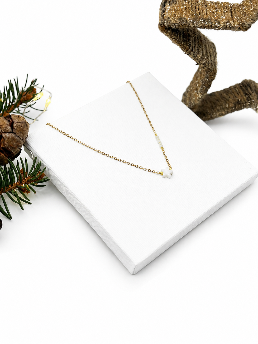 Damen Halskette, Geschenk Weihnachten, Halskette mit Stern