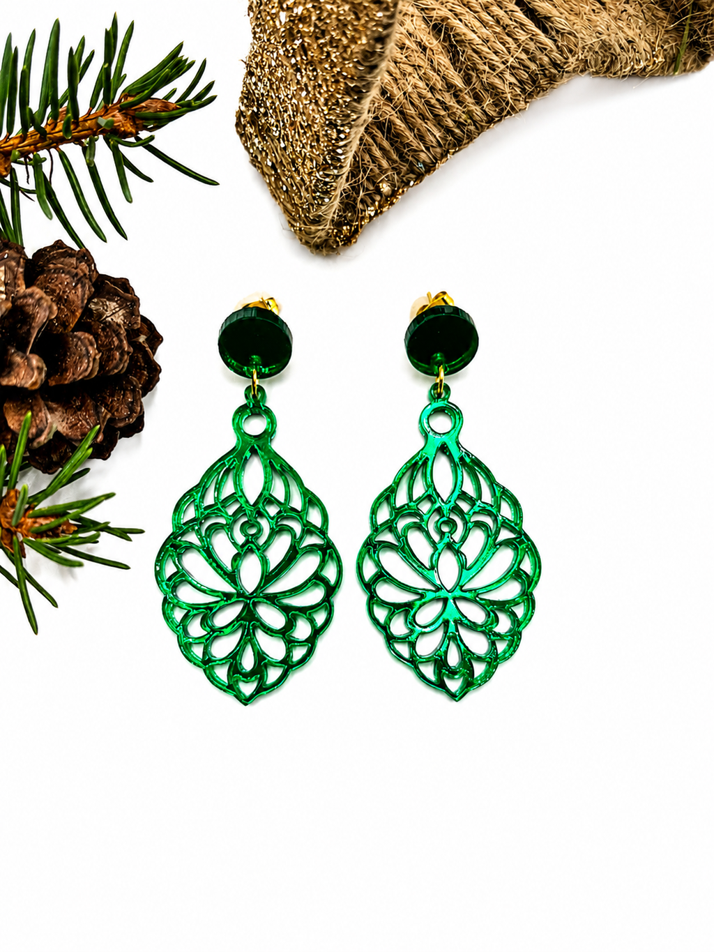 Ohrringe Damen, Statement-ohrringe, Weihnachtsgeschenk für Sie, Ohrringe Grün Hängend, Ohrringe Damen Modern, Damen Ohrringe Edelstahl