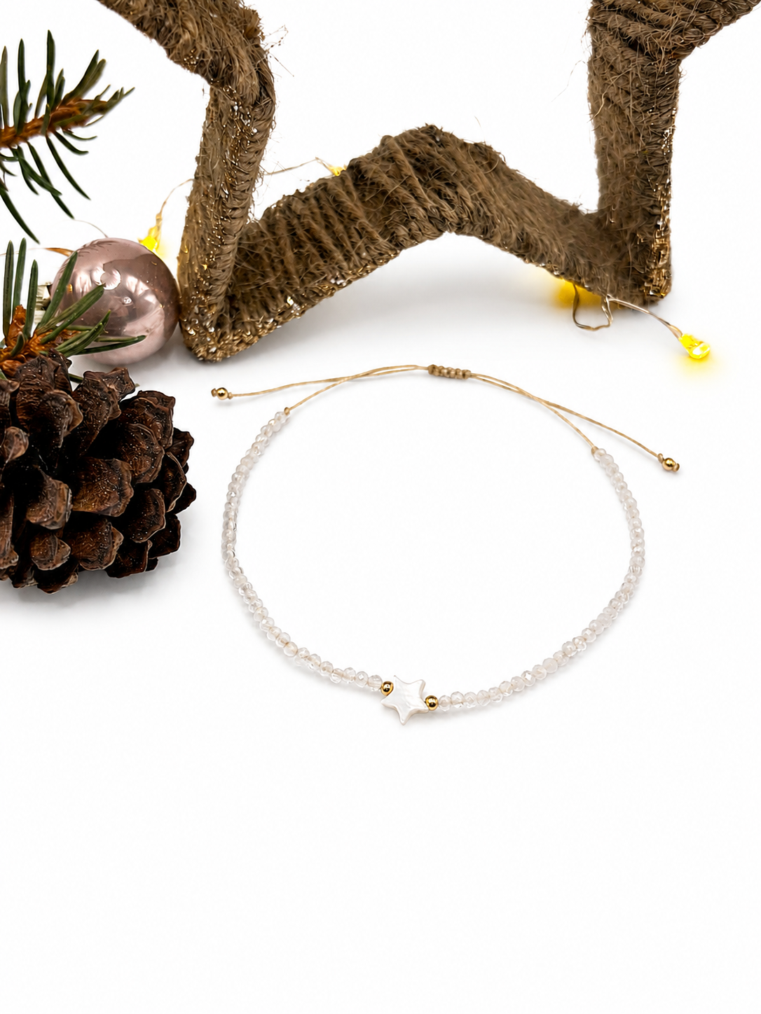 Bergkristall Armband, Edelstein Armband, Kleine Weihnachtsgeschenke, Armband für Damen, Kleines Geschenk Weihnachten, Wichtelgeschenk Frau