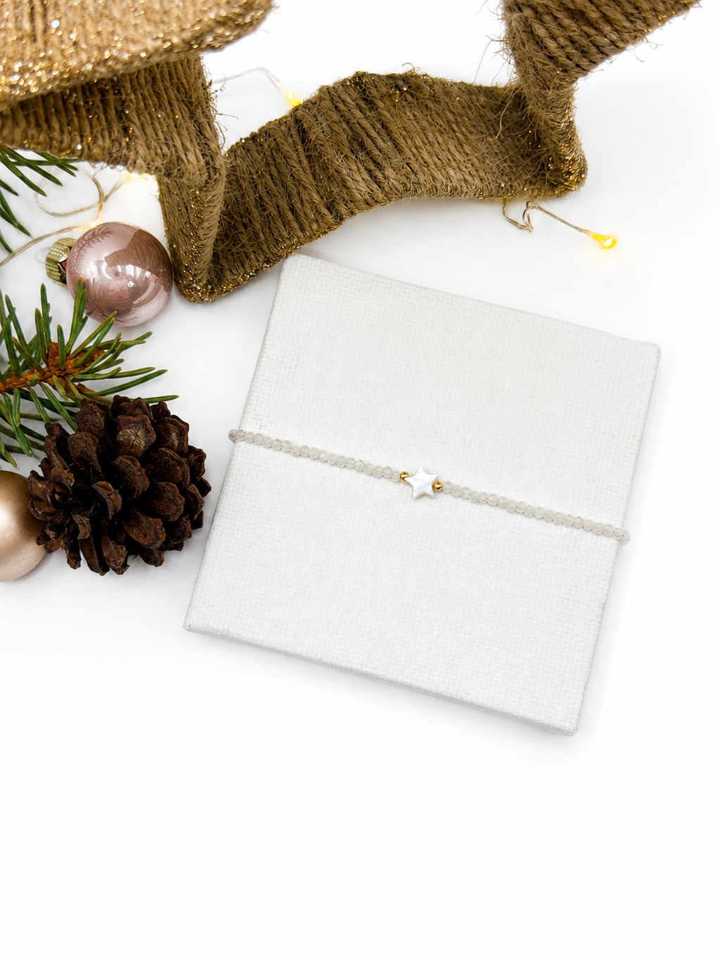 Bergkristall Armband, Edelstein Armband, Kleine Weihnachtsgeschenke, Armband für Damen, Kleines Geschenk Weihnachten, Wichtelgeschenk Frau