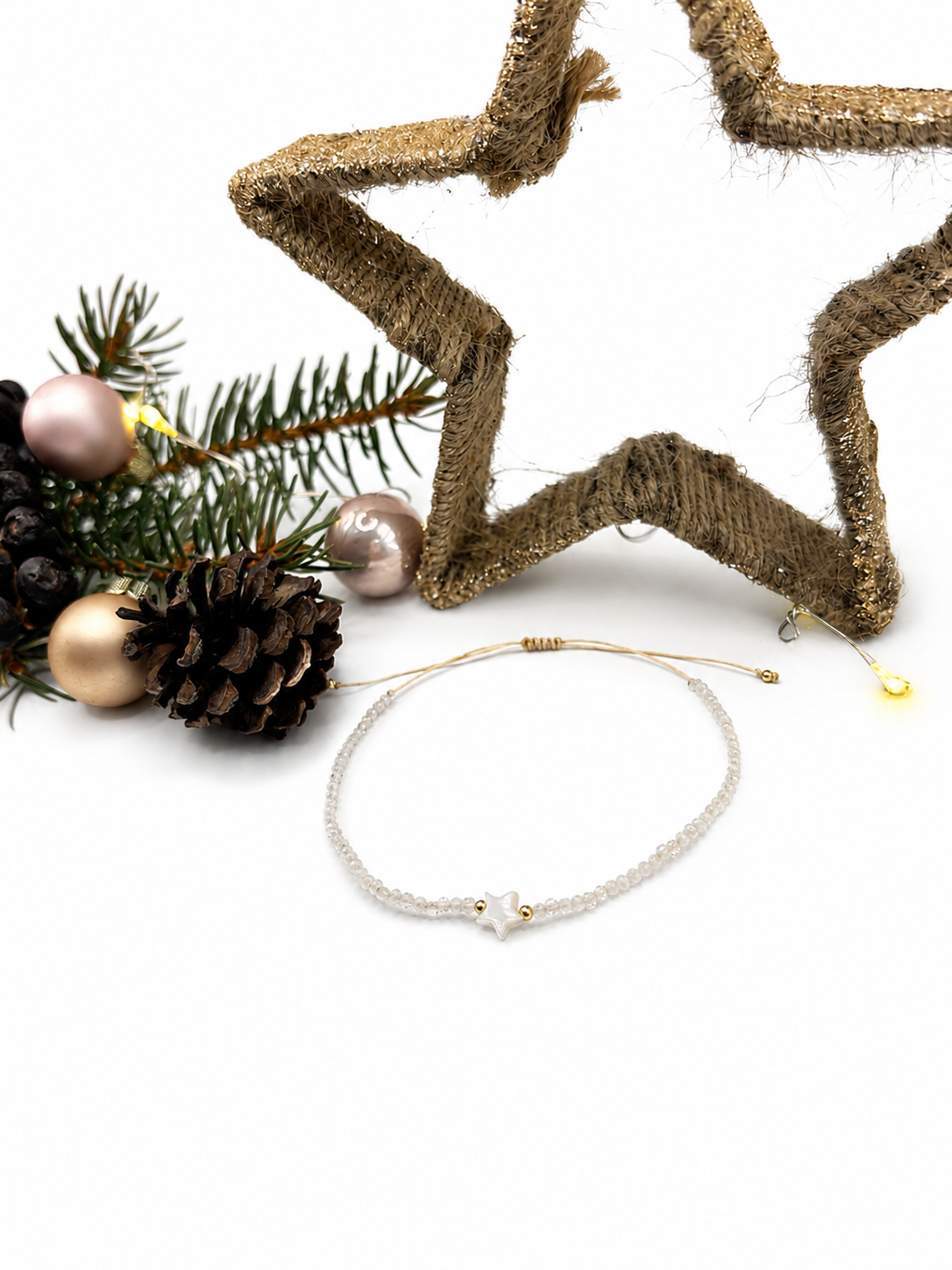 Bergkristall Armband, Edelstein Armband, Kleine Weihnachtsgeschenke, Armband für Damen, Kleines Geschenk Weihnachten, Wichtelgeschenk Frau