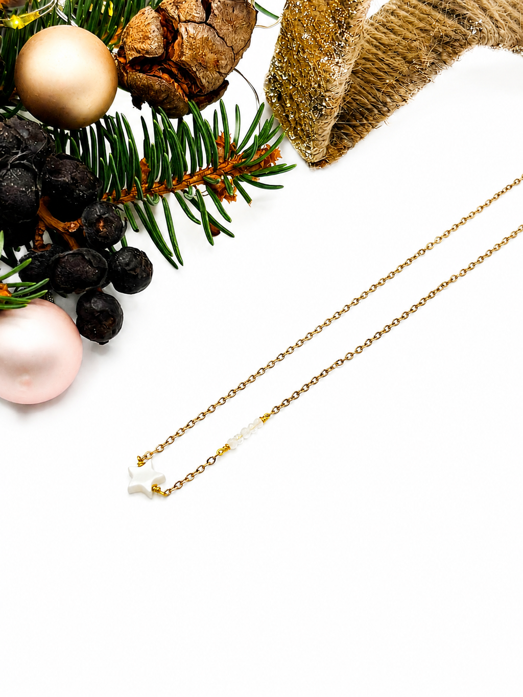 Damen Halskette, Geschenk Weihnachten, Halskette mit Stern