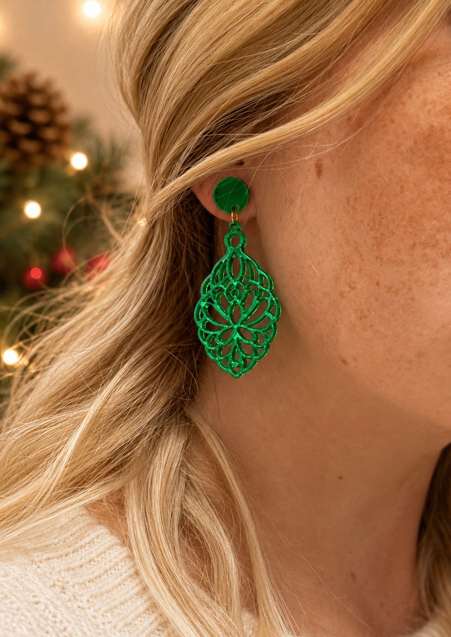 Ohrringe Damen, Statement-ohrringe, Weihnachtsgeschenk für Sie, Ohrringe Grün Hängend, Ohrringe Damen Modern, Damen Ohrringe Edelstahl