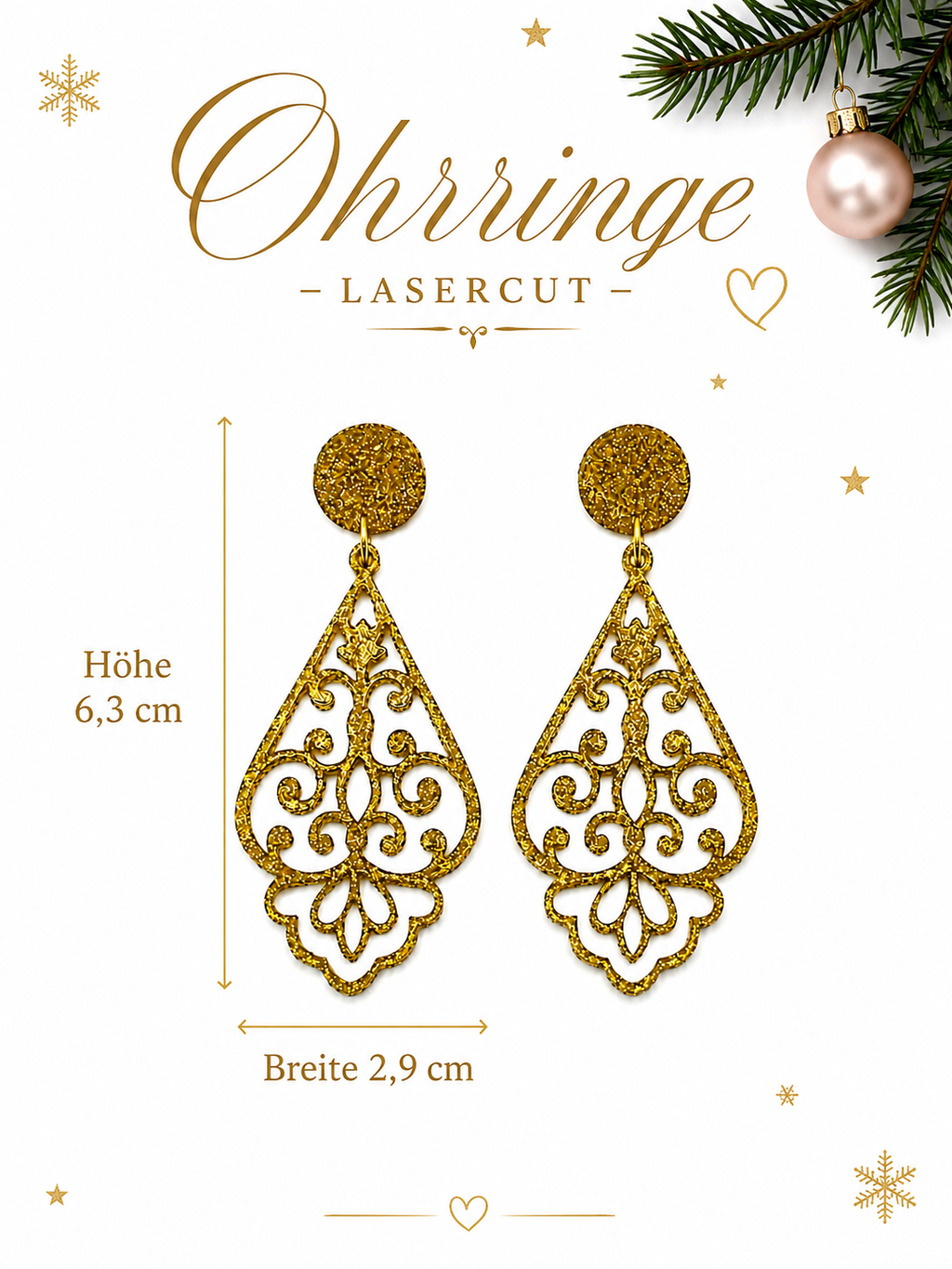 Damen Ohrringe Gold, Geschenk Weihnachten, Ohrringe Damen Modern, Ohrringe Damen Hängend, Ohrringe für Damen, Statement-ohrringe