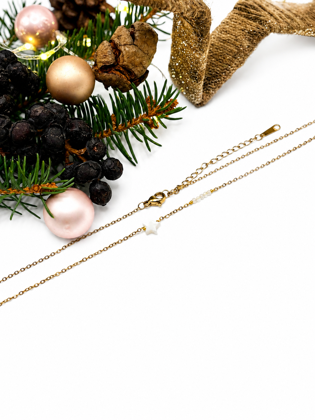 Damen Halskette, Geschenk Weihnachten, Halskette mit Stern
