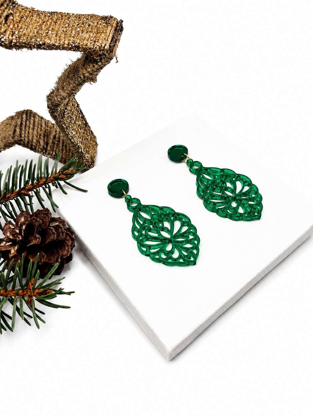 Ohrringe Damen, Statement-ohrringe, Weihnachtsgeschenk für Sie, Ohrringe Grün Hängend, Ohrringe Damen Modern, Damen Ohrringe Edelstahl