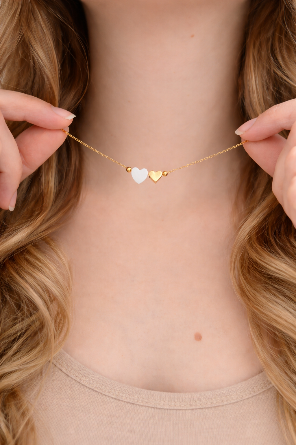 Geschenke für Mütter, Goldene Kette mit Herz, Kette mit Herz Anhänger, Geschenke für Mütter, Goldene Kette mit Herz, Kette mit Herz Anhänger
