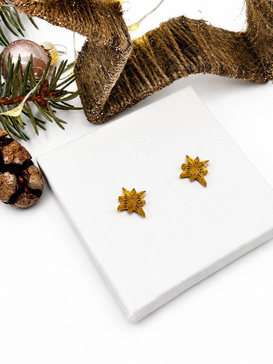 Ohrringe mit Stern, Schmuck Geschenk Frau, Geschenk Weihnachten