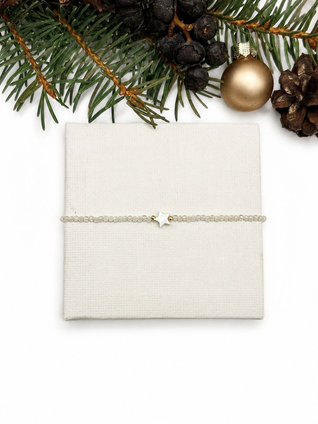 Bergkristall Armband, Edelstein Armband, Kleine Weihnachtsgeschenke, Armband für Damen, Kleines Geschenk Weihnachten, Wichtelgeschenk Frau