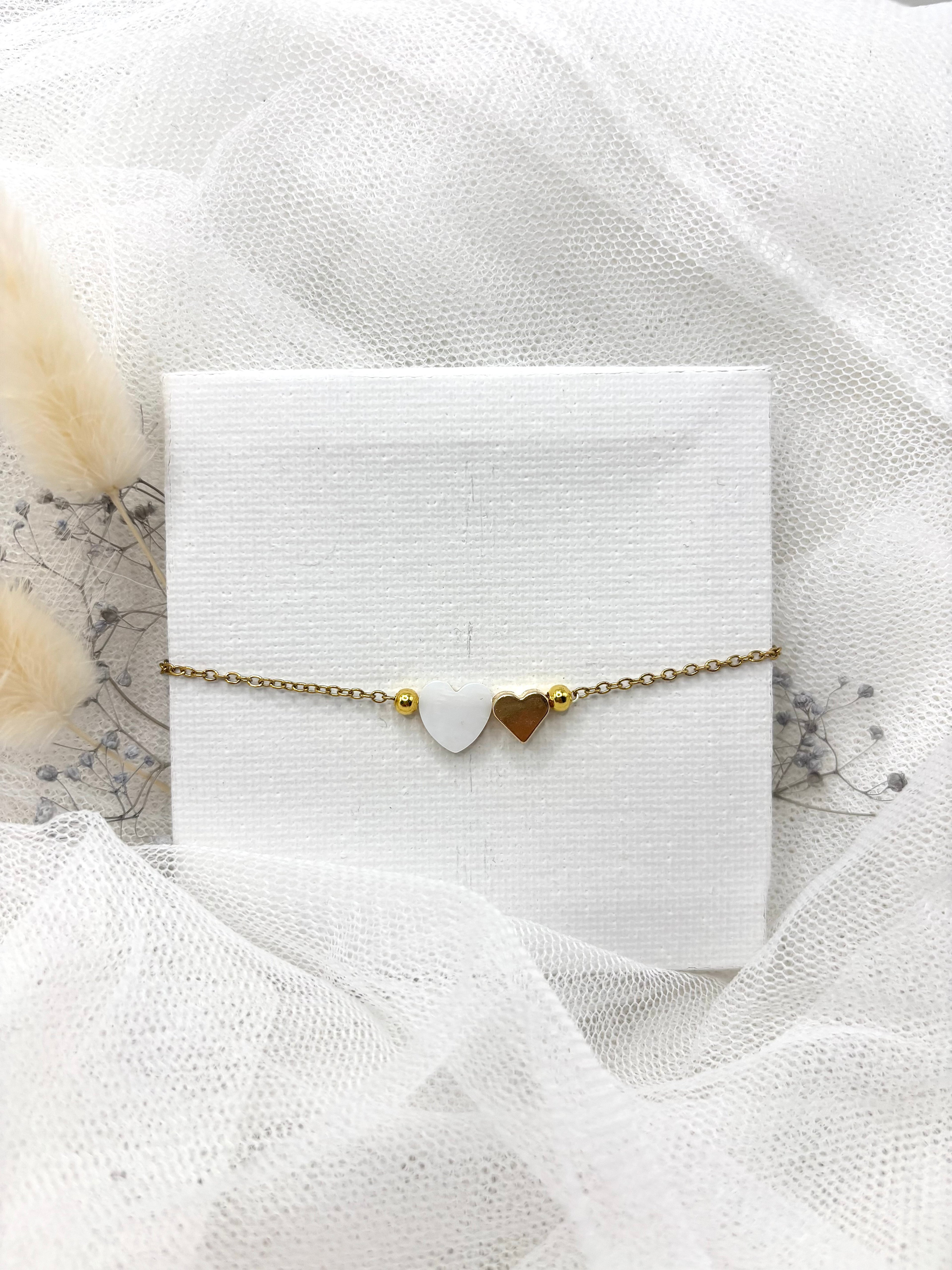 Geschenk für Damen, Gold Armband mit Herz, Ideen zum Muttertag, Armband für Frauen, Armband mit Herz, Edelstahl Armband Damen