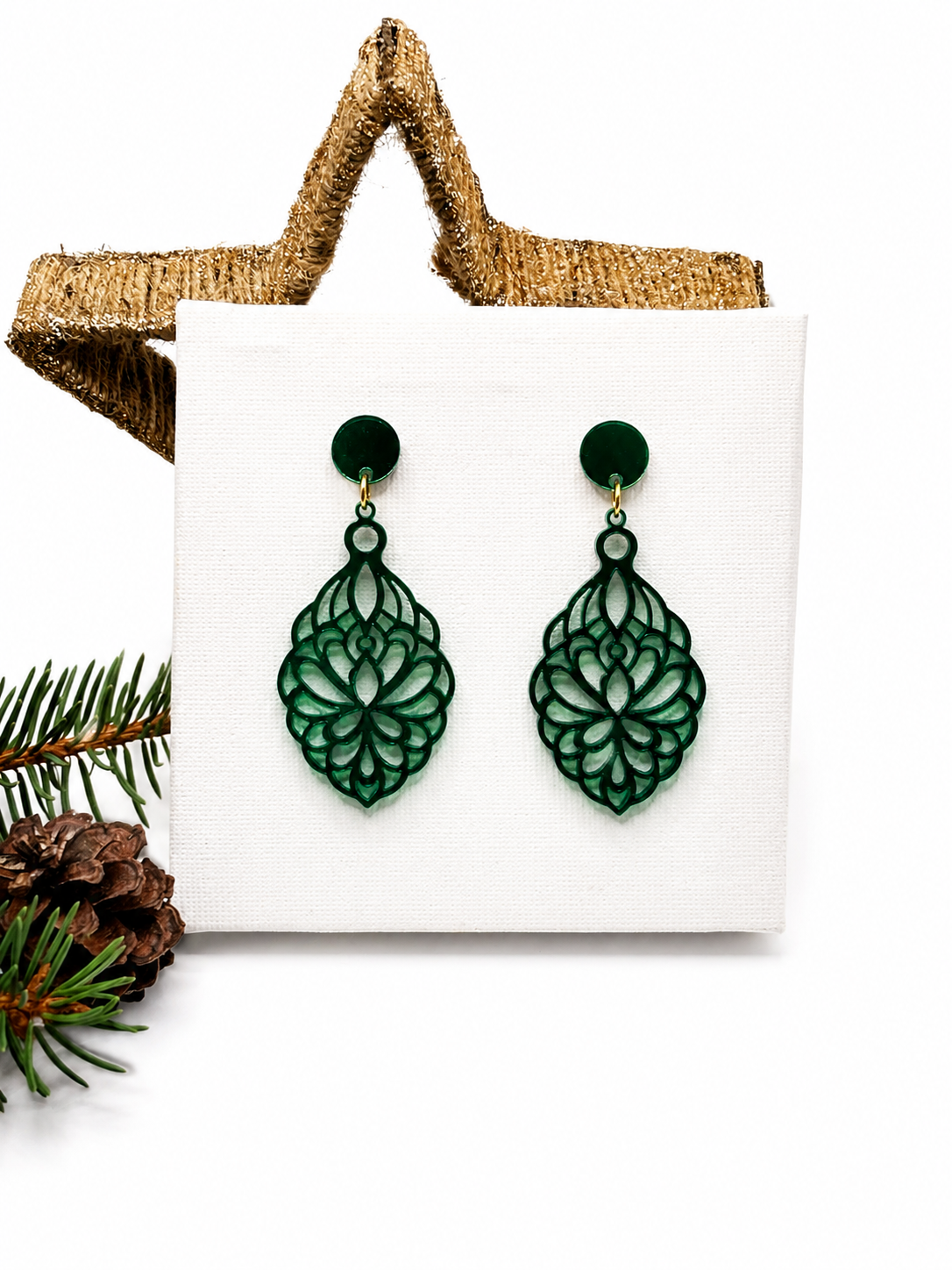 Ohrringe Damen, Statement-ohrringe, Weihnachtsgeschenk für Sie, Ohrringe Grün Hängend, Ohrringe Damen Modern, Damen Ohrringe Edelstahl