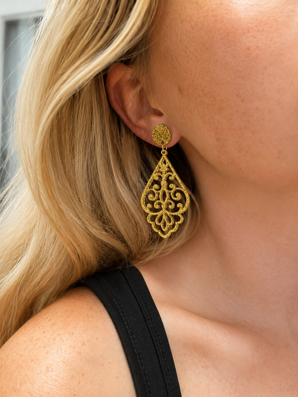 Damen Ohrringe Gold, Geschenk Weihnachten, Ohrringe Damen Modern, Ohrringe Damen Hängend, Ohrringe für Damen, Statement-ohrringe