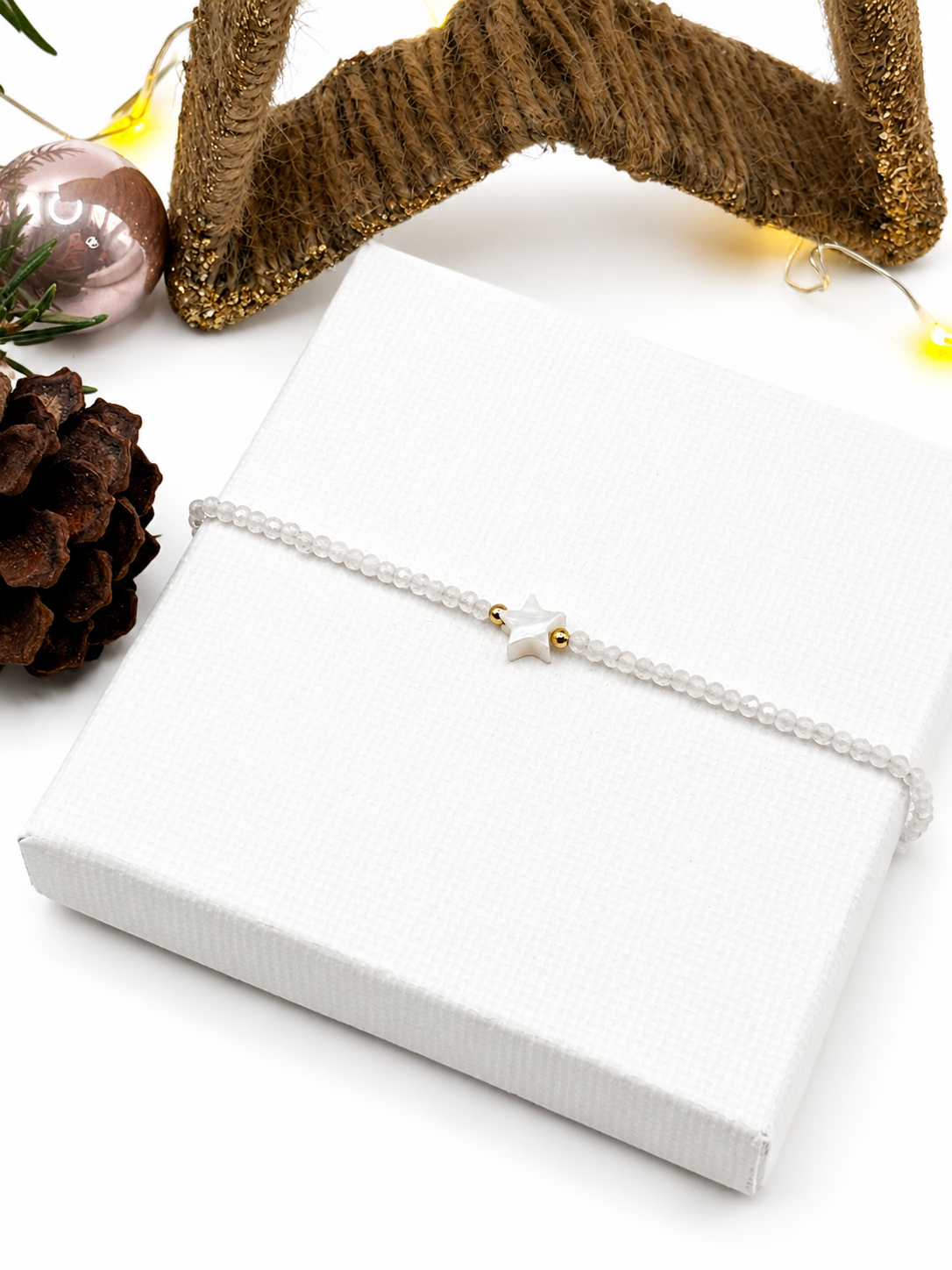 Bergkristall Armband, Edelstein Armband, Kleine Weihnachtsgeschenke, Armband für Damen, Kleines Geschenk Weihnachten, Wichtelgeschenk Frau