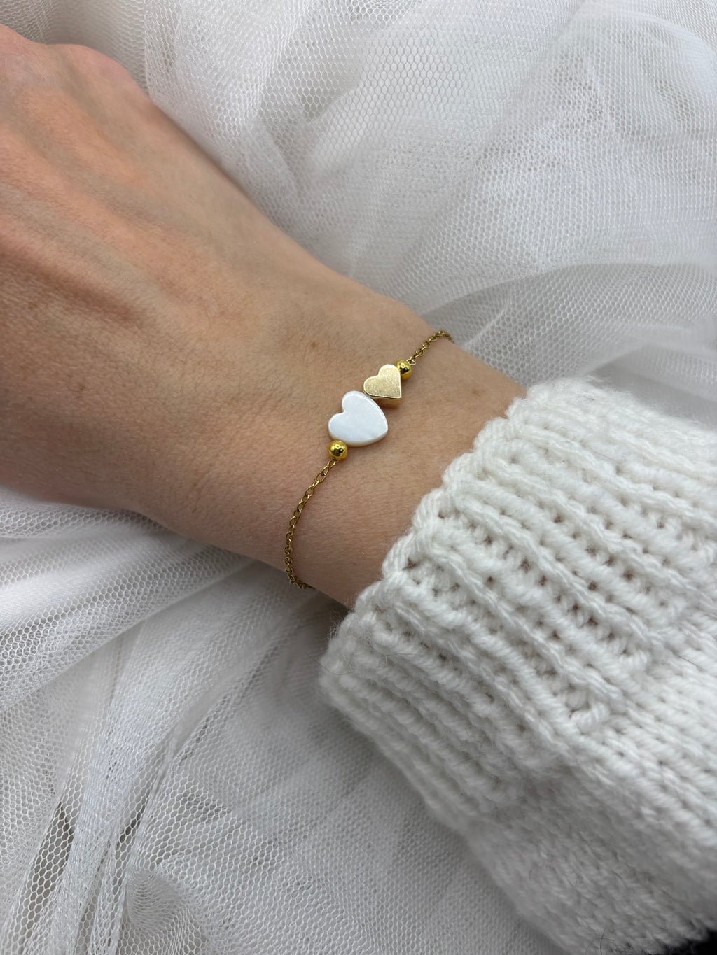 Geschenk für Damen, Gold Armband mit Herz, Ideen zum Muttertag, Armband für Frauen, Armband mit Herz, Edelstahl Armband Damen