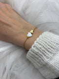 Geschenk für Damen, Gold Armband mit Herz, Ideen zum Muttertag, Armband für Frauen, Armband mit Herz, Edelstahl Armband Damen