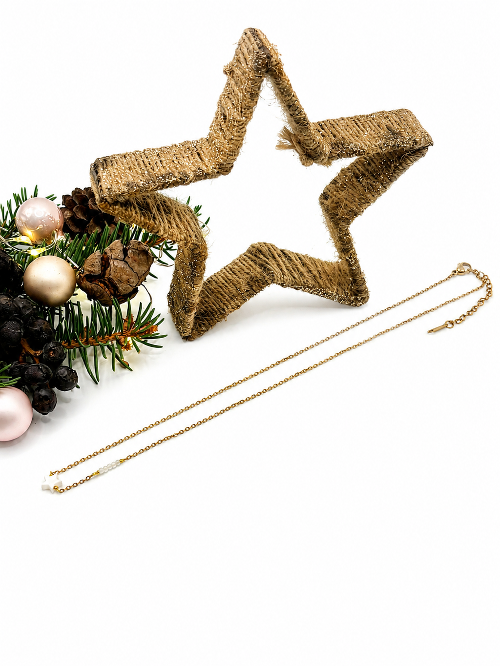 Damen Halskette, Geschenk Weihnachten, Halskette mit Stern
