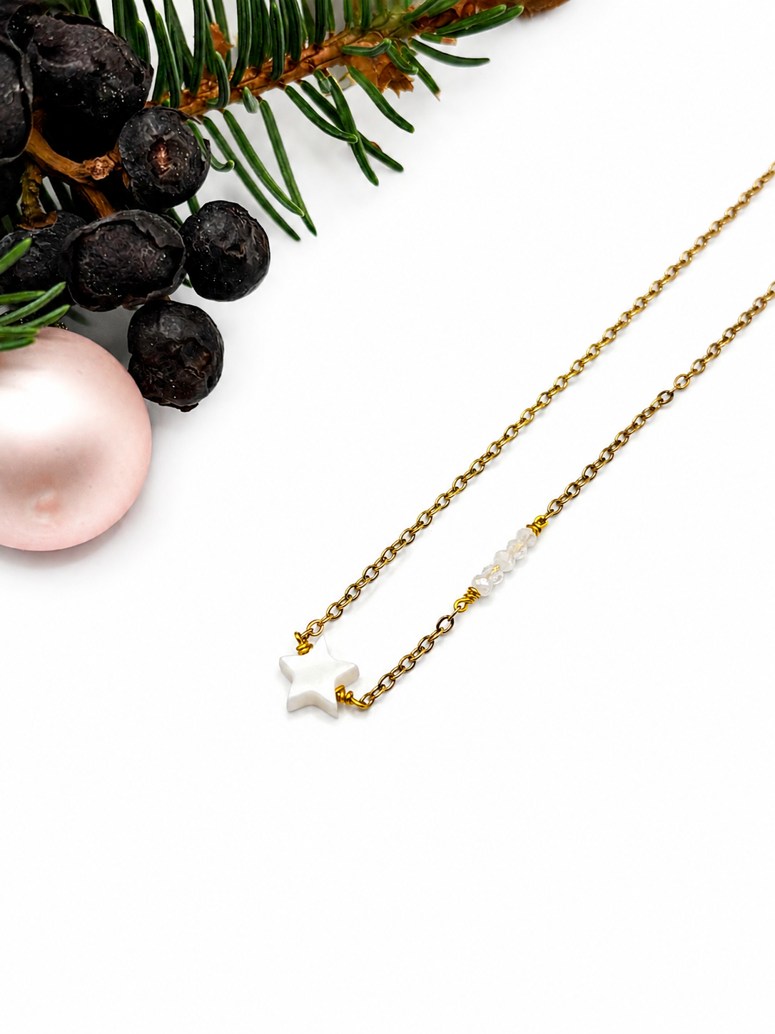 Damen Halskette, Geschenk Weihnachten, Halskette mit Stern