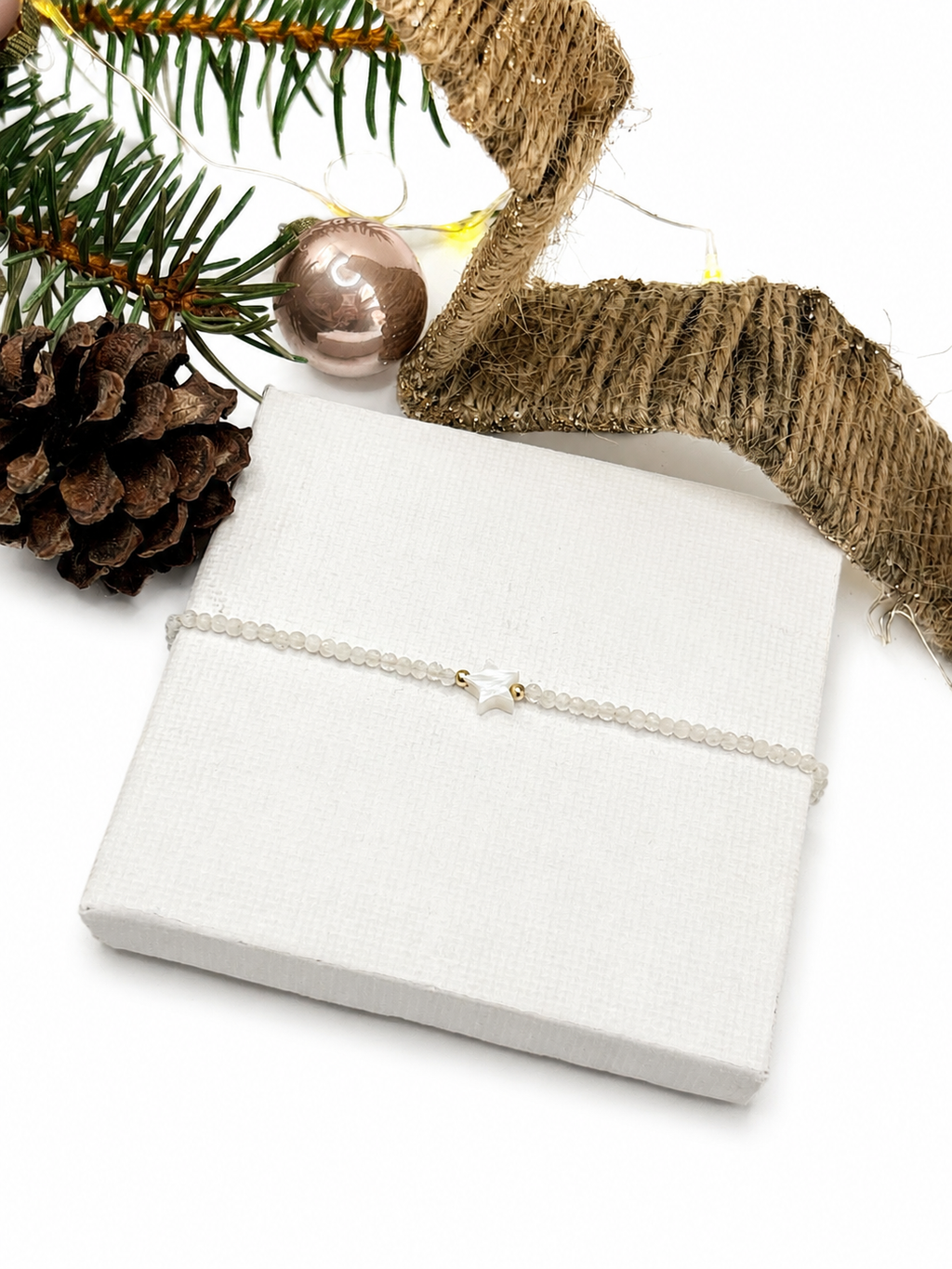Bergkristall Armband, Edelstein Armband, Kleine Weihnachtsgeschenke, Armband für Damen, Kleines Geschenk Weihnachten, Wichtelgeschenk Frau