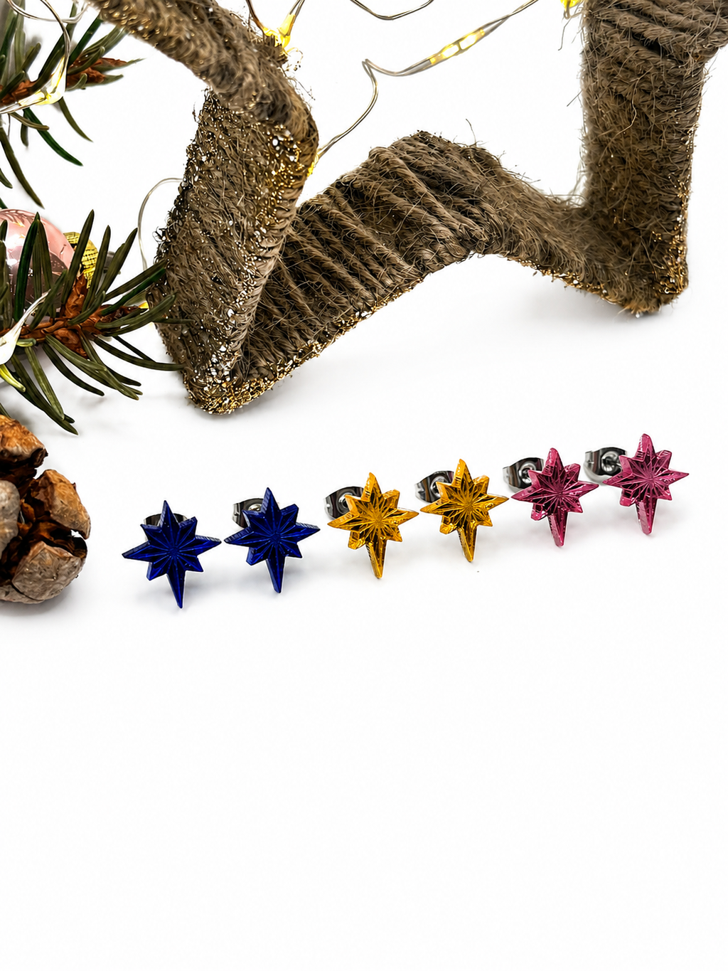 Ohrringe mit Stern, Schmuck Geschenk Frau, Geschenk Weihnachten