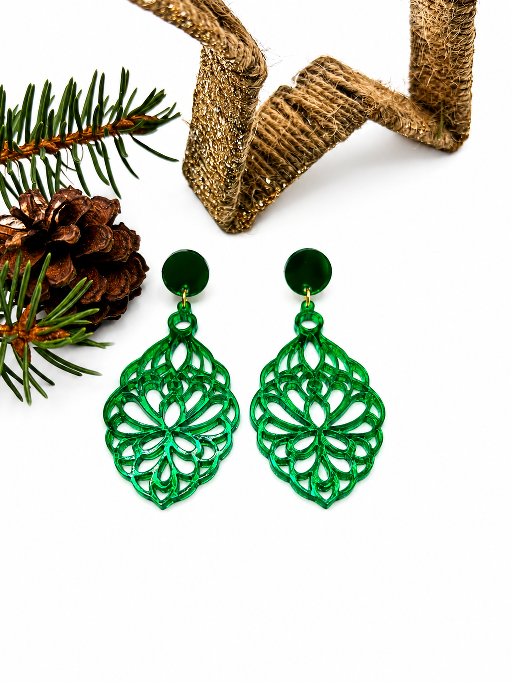 Ohrringe Damen, Statement-ohrringe, Weihnachtsgeschenk für Sie, Ohrringe Grün Hängend, Ohrringe Damen Modern, Damen Ohrringe Edelstahl