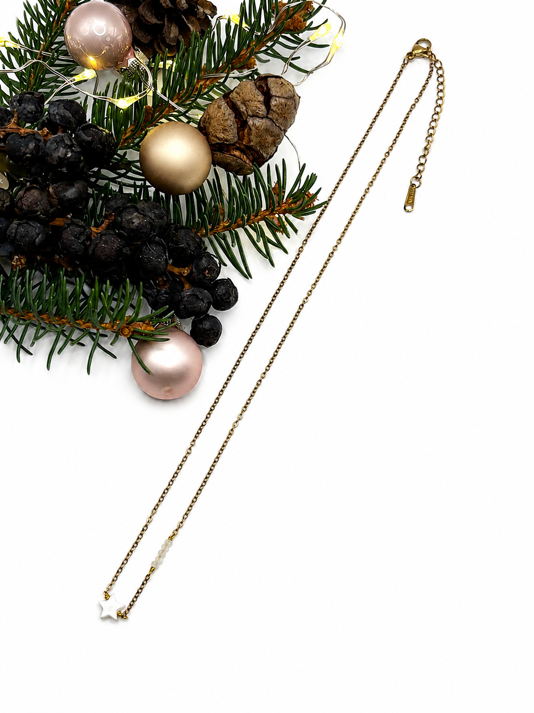 Damen Halskette, Geschenk Weihnachten, Halskette mit Stern