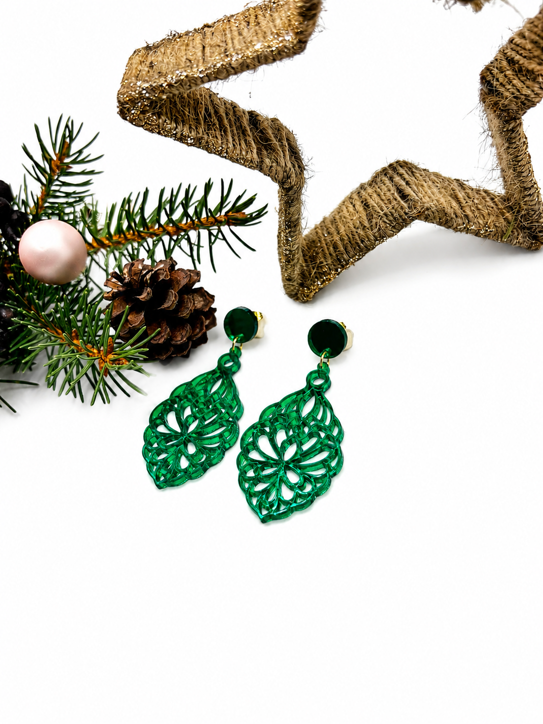 Ohrringe Damen, Statement-ohrringe, Weihnachtsgeschenk für Sie, Ohrringe Grün Hängend, Ohrringe Damen Modern, Damen Ohrringe Edelstahl