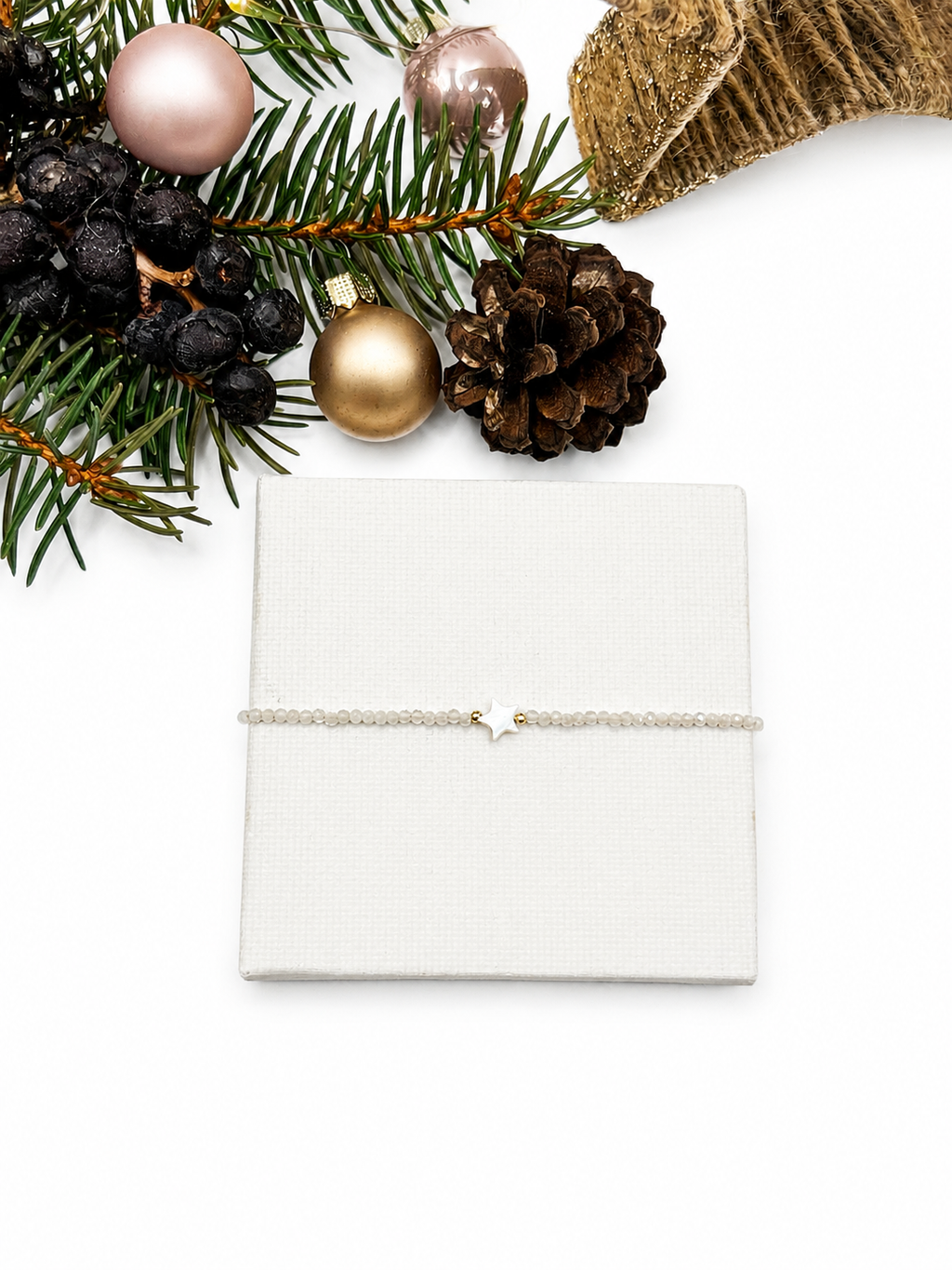 Bergkristall Armband, Edelstein Armband, Kleine Weihnachtsgeschenke, Armband für Damen, Kleines Geschenk Weihnachten, Wichtelgeschenk Frau