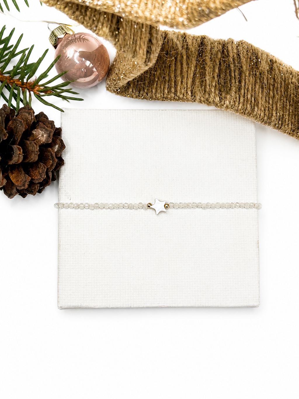 Bergkristall Armband, Edelstein Armband, Kleine Weihnachtsgeschenke, Armband für Damen, Kleines Geschenk Weihnachten, Wichtelgeschenk Frau