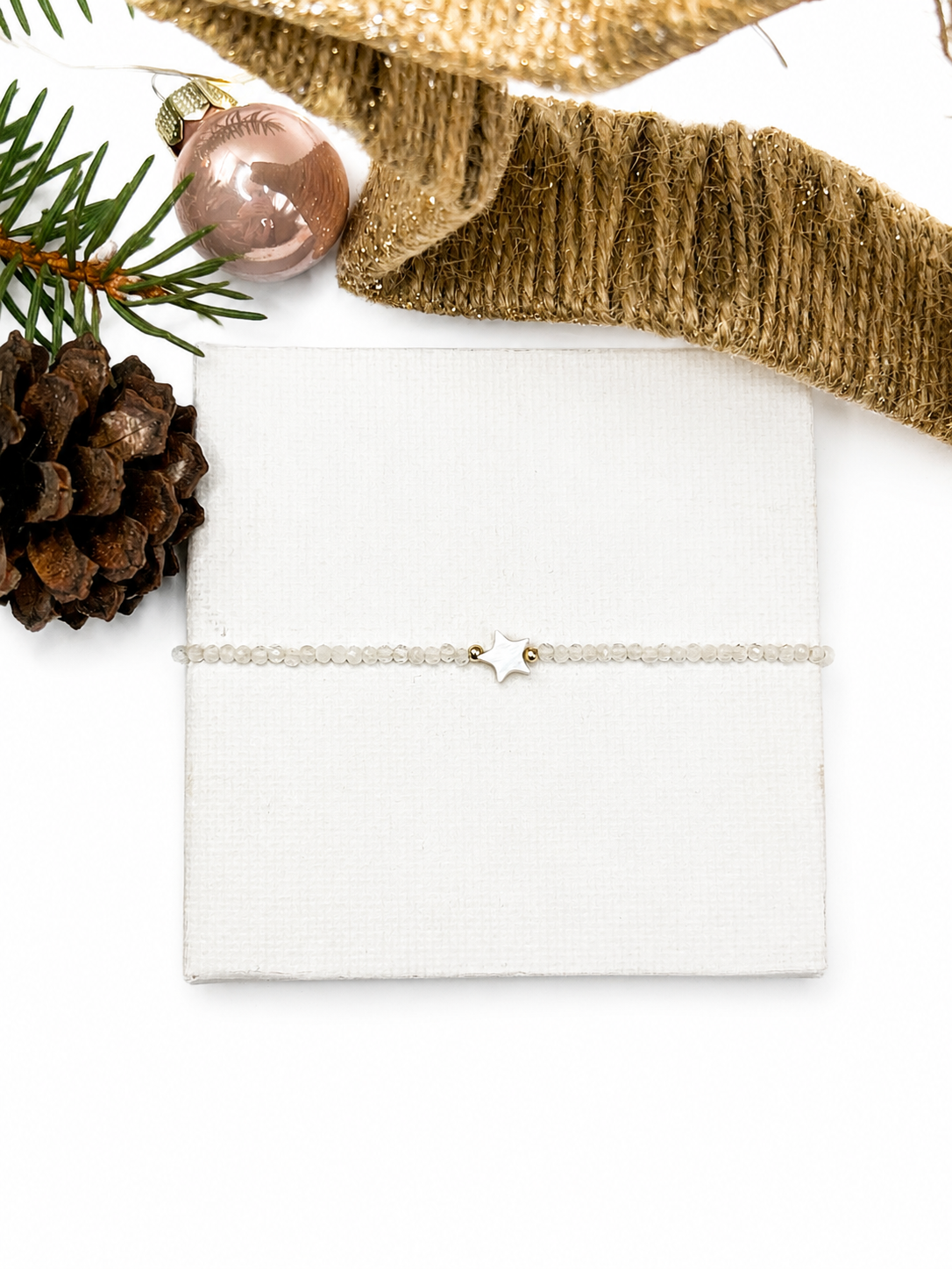 Bergkristall Armband, Edelstein Armband, Kleine Weihnachtsgeschenke, Armband für Damen, Kleines Geschenk Weihnachten, Wichtelgeschenk Frau