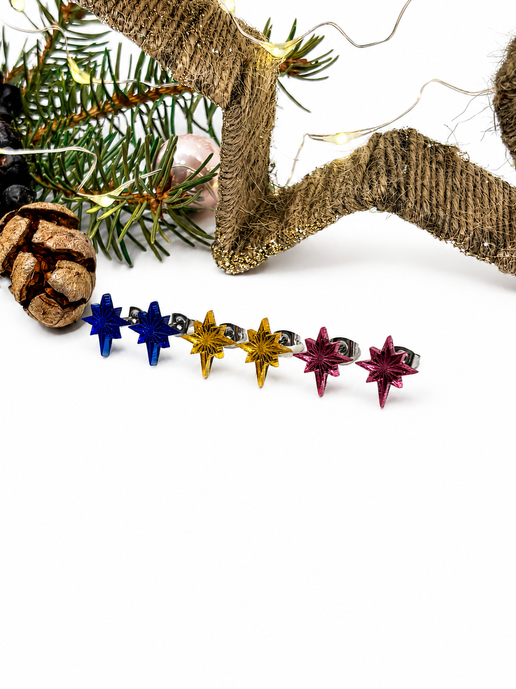 Ohrringe mit Stern, Schmuck Geschenk Frau, Geschenk Weihnachten