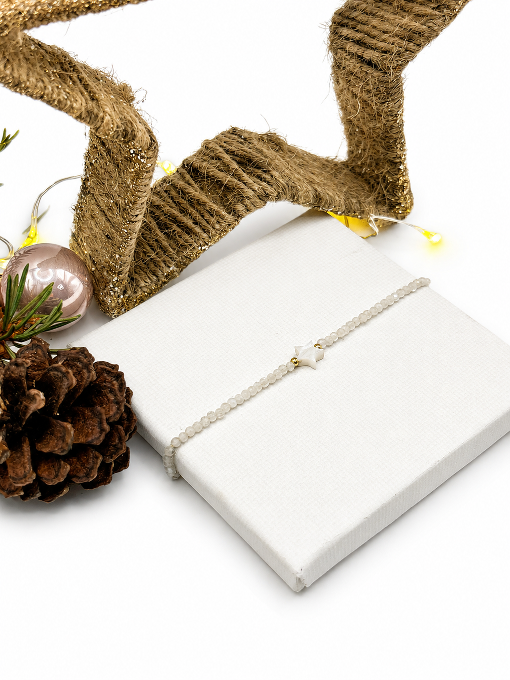 Bergkristall Armband, Edelstein Armband, Kleine Weihnachtsgeschenke, Armband für Damen, Kleines Geschenk Weihnachten, Wichtelgeschenk Frau