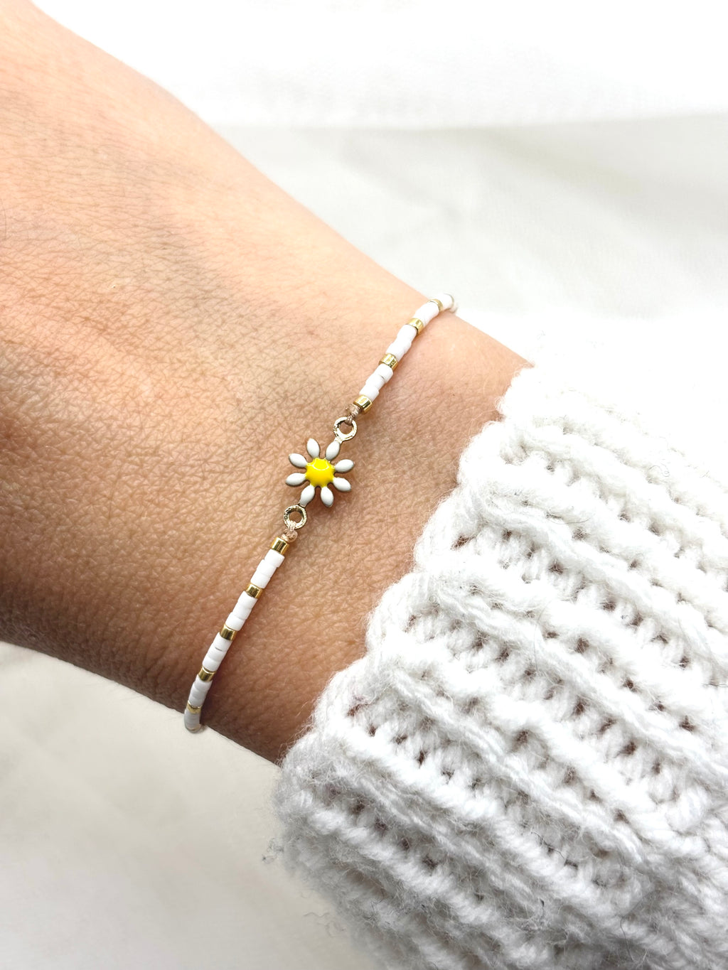 Armband für Damen, Armband mit Blume, Blumen Perlen Armband, Armband Perlen, Damen Armband Perlen