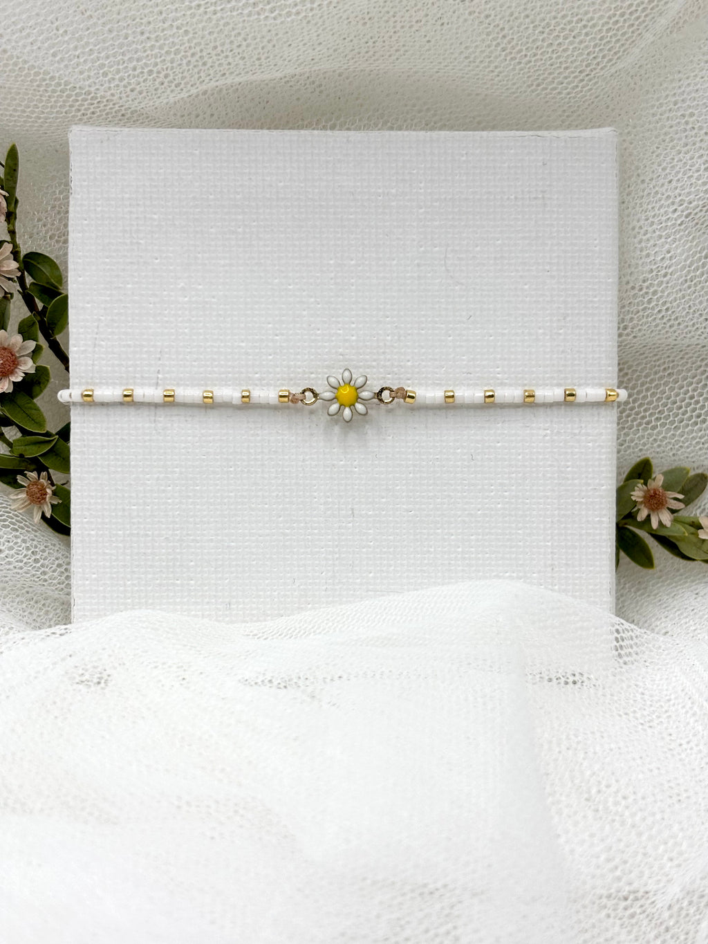 Armband für Damen, Armband mit Blume, Blumen Perlen Armband, Armband Perlen, Damen Armband Perlen