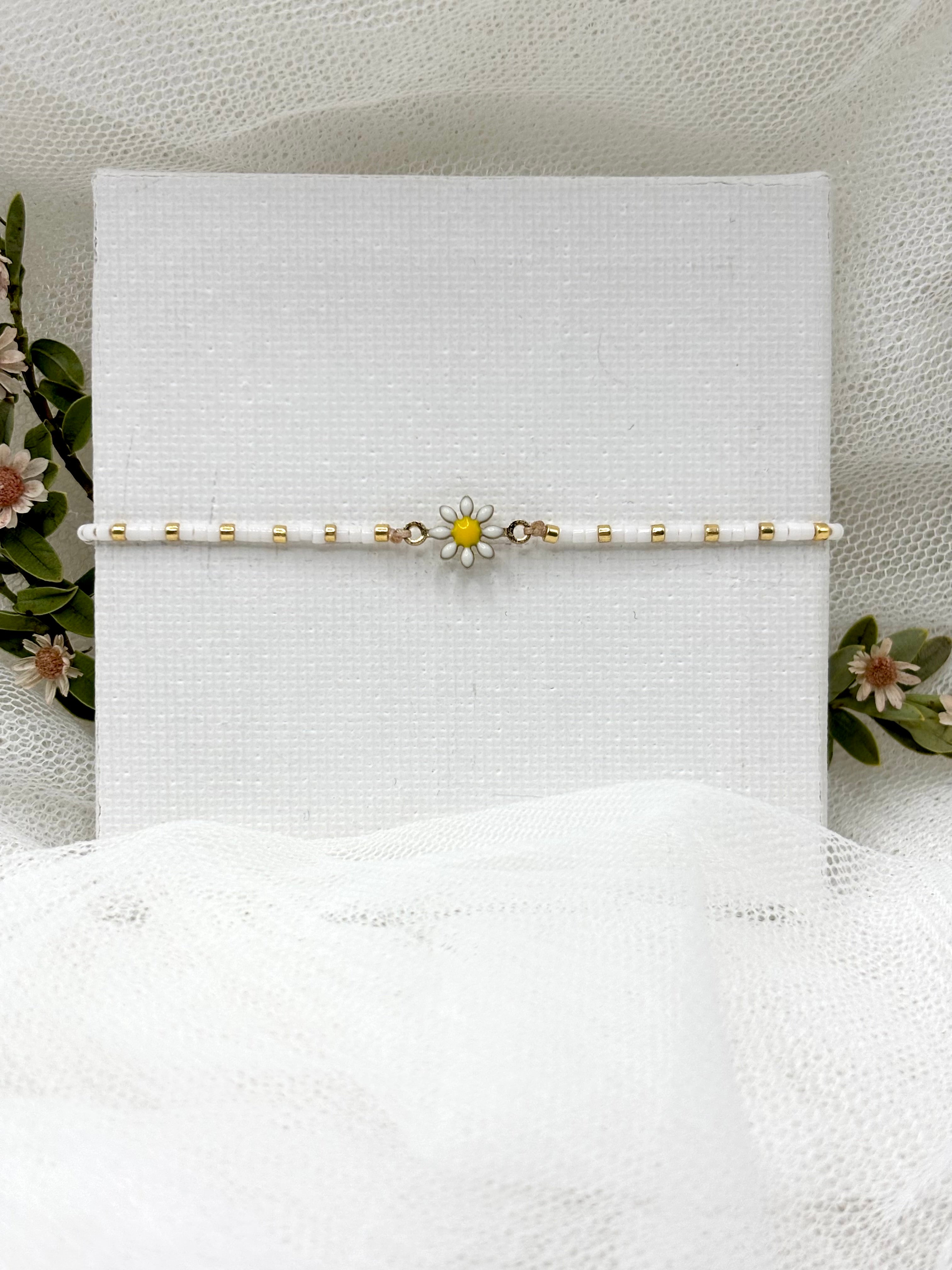 Armband für Damen, Armband mit Blume, Blumen Perlen Armband, Armband Perlen, Damen Armband Perlen