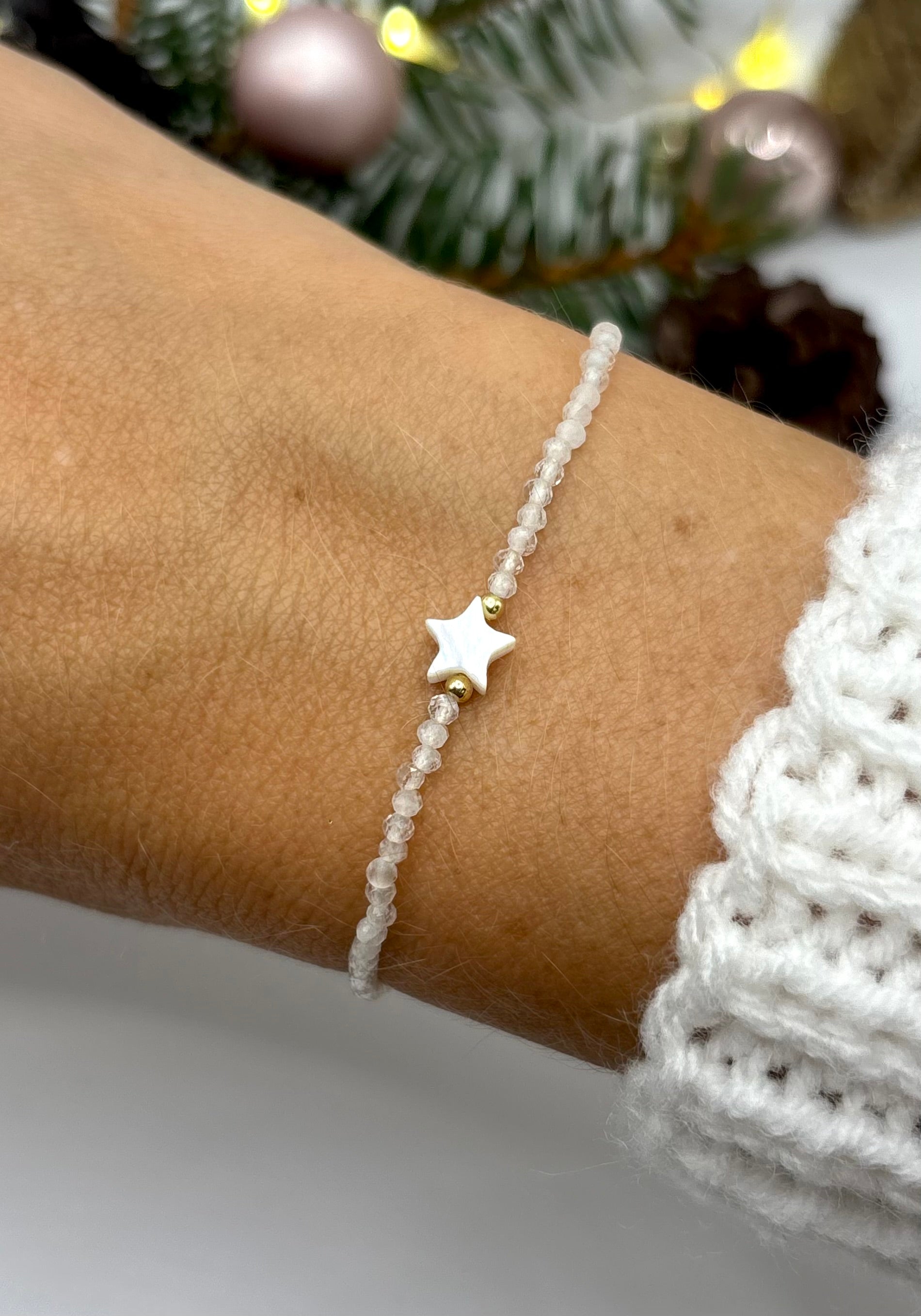 Bergkristall Armband, Edelstein Armband, Kleine Weihnachtsgeschenke, Armband für Damen, Kleines Geschenk Weihnachten, Wichtelgeschenk Frau