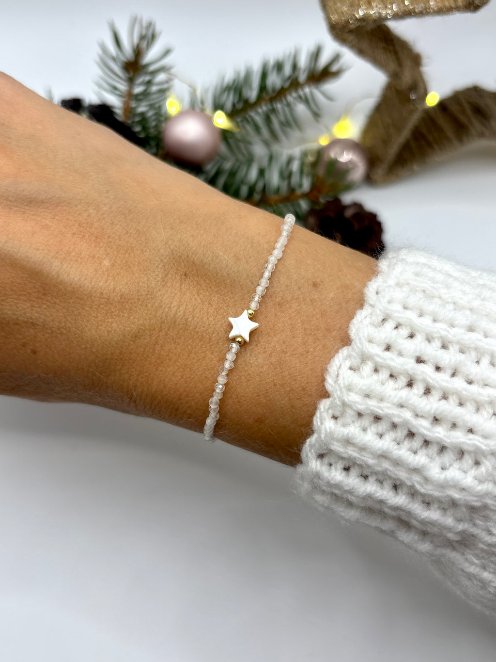 Bergkristall Armband, Edelstein Armband, Kleine Weihnachtsgeschenke, Armband für Damen, Kleines Geschenk Weihnachten, Wichtelgeschenk Frau