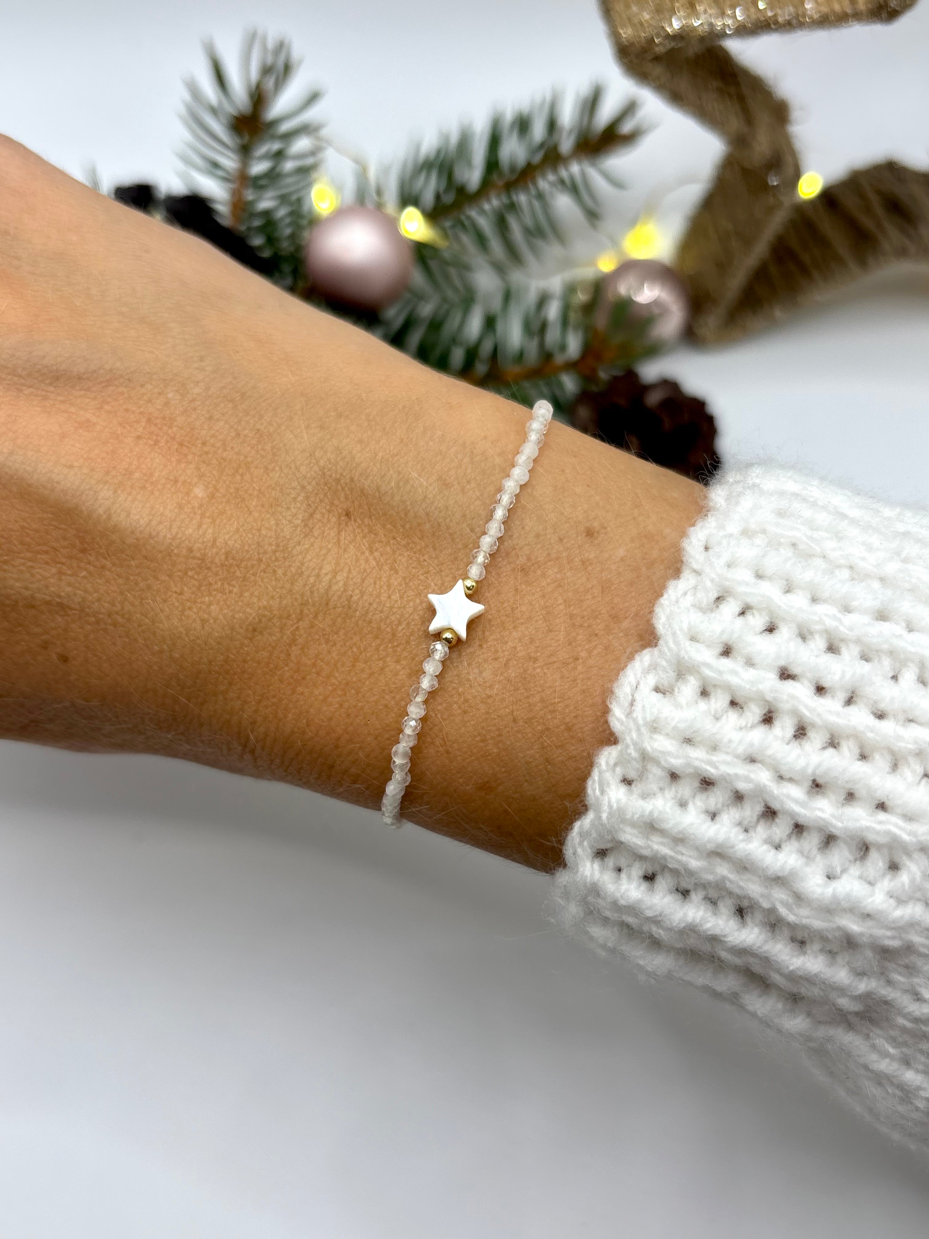 Bergkristall Armband, Edelstein Armband, Kleine Weihnachtsgeschenke, Armband für Damen, Kleines Geschenk Weihnachten, Wichtelgeschenk Frau